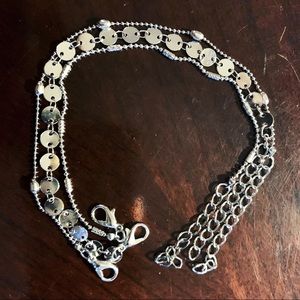 Silver and Gold 3-Strand Anklets w extenders